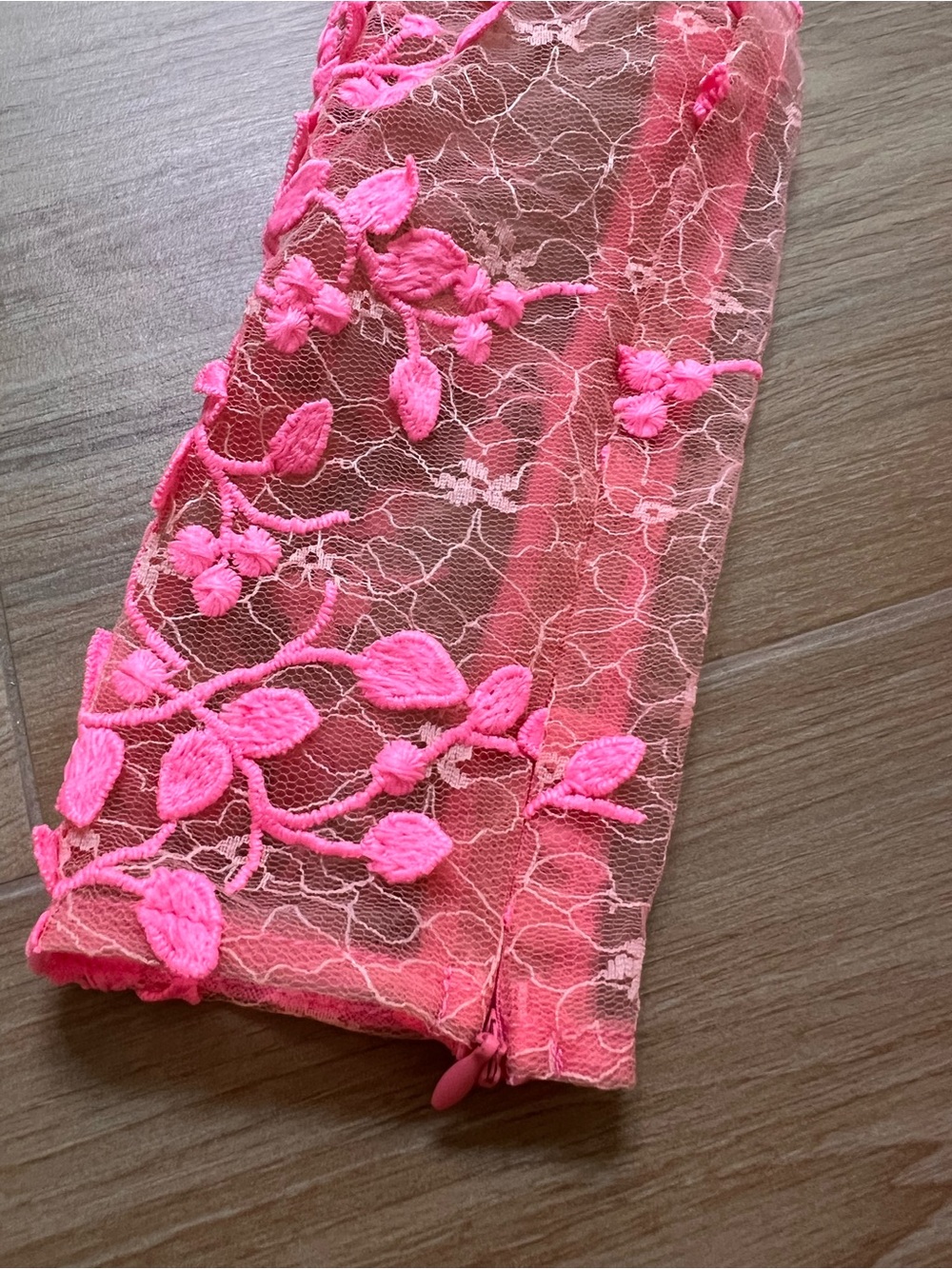 NWT Bronx and Banco Megan Mini Dress M Pink Lace Illusion Mesh Saks $450 - Picture 8 of 16